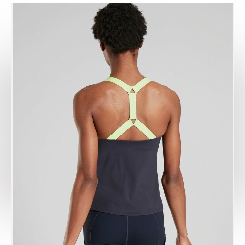 Athleta Navy Racerback Tank with Built-In Bra – Medium - Picture 13 of 15